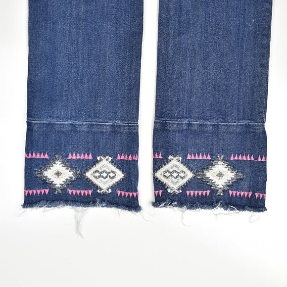 Driftwood COLETTE High Rise Embroidered Crop Jeans 28x26 - Picture 6 of 7